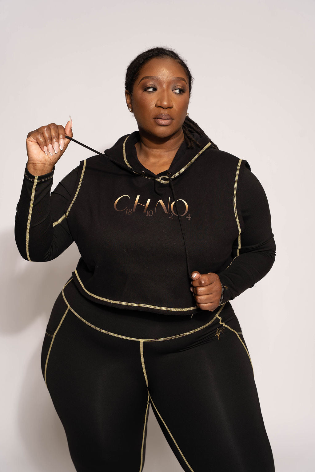 Carbon Chain Crop Hoodie