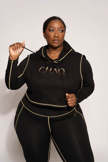 Carbon Chain Crop Hoodie