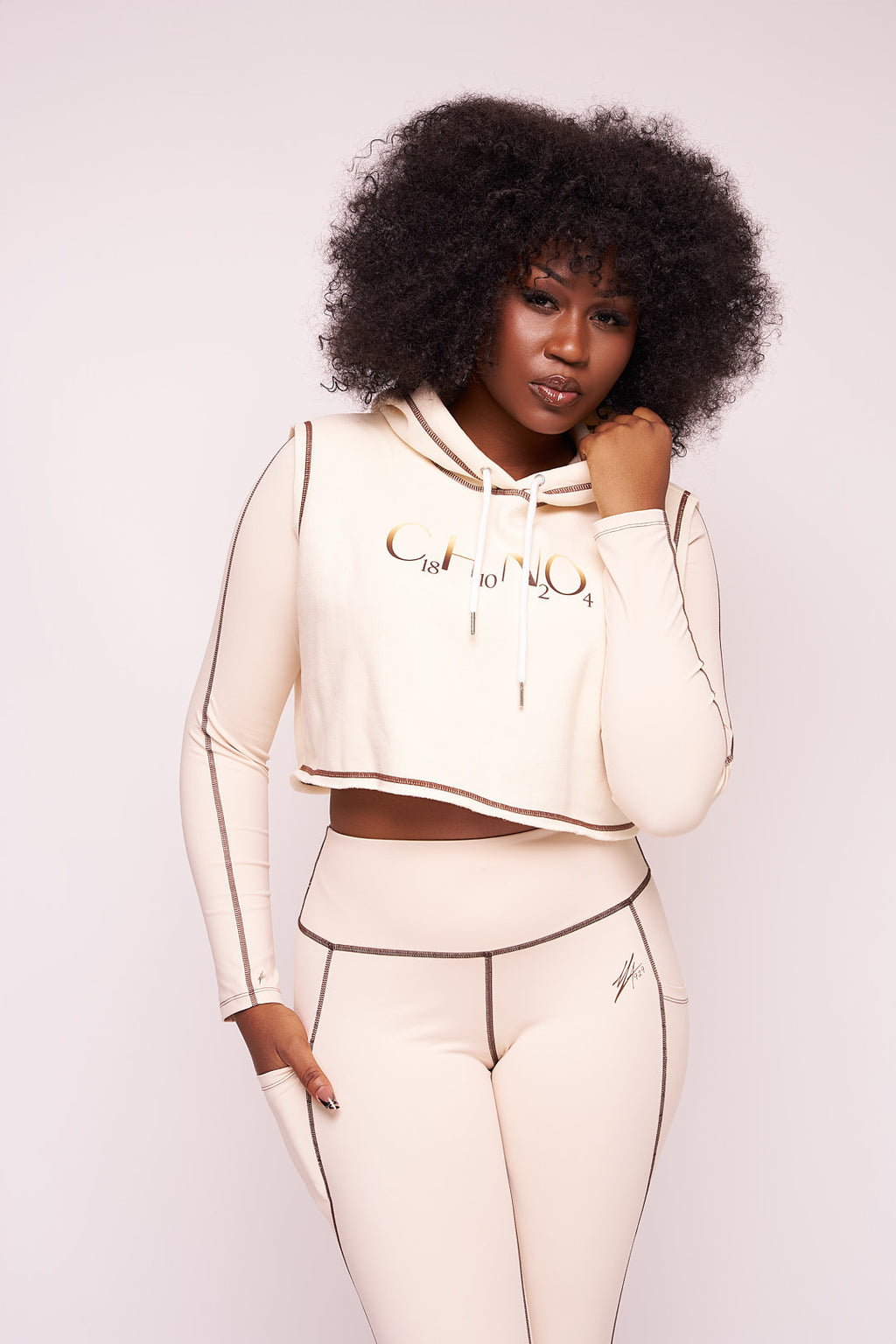 Carbon Chain Crop Hoodie