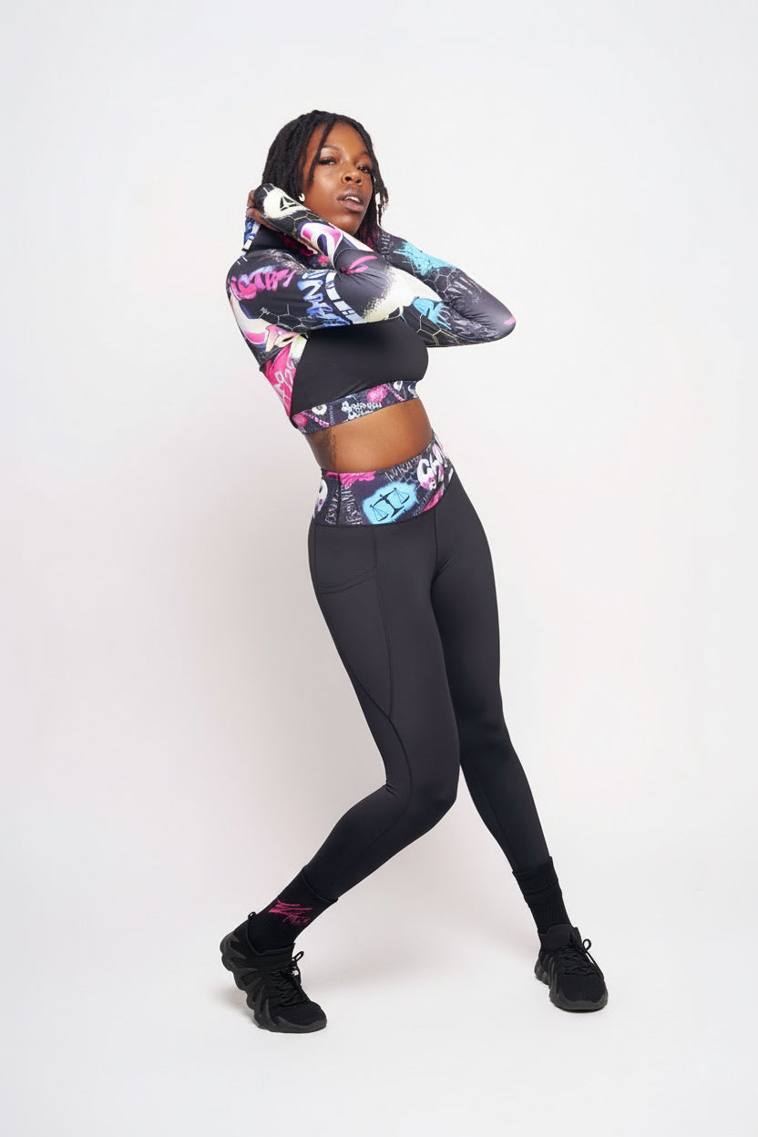 Graffiti Cropped Hoodie