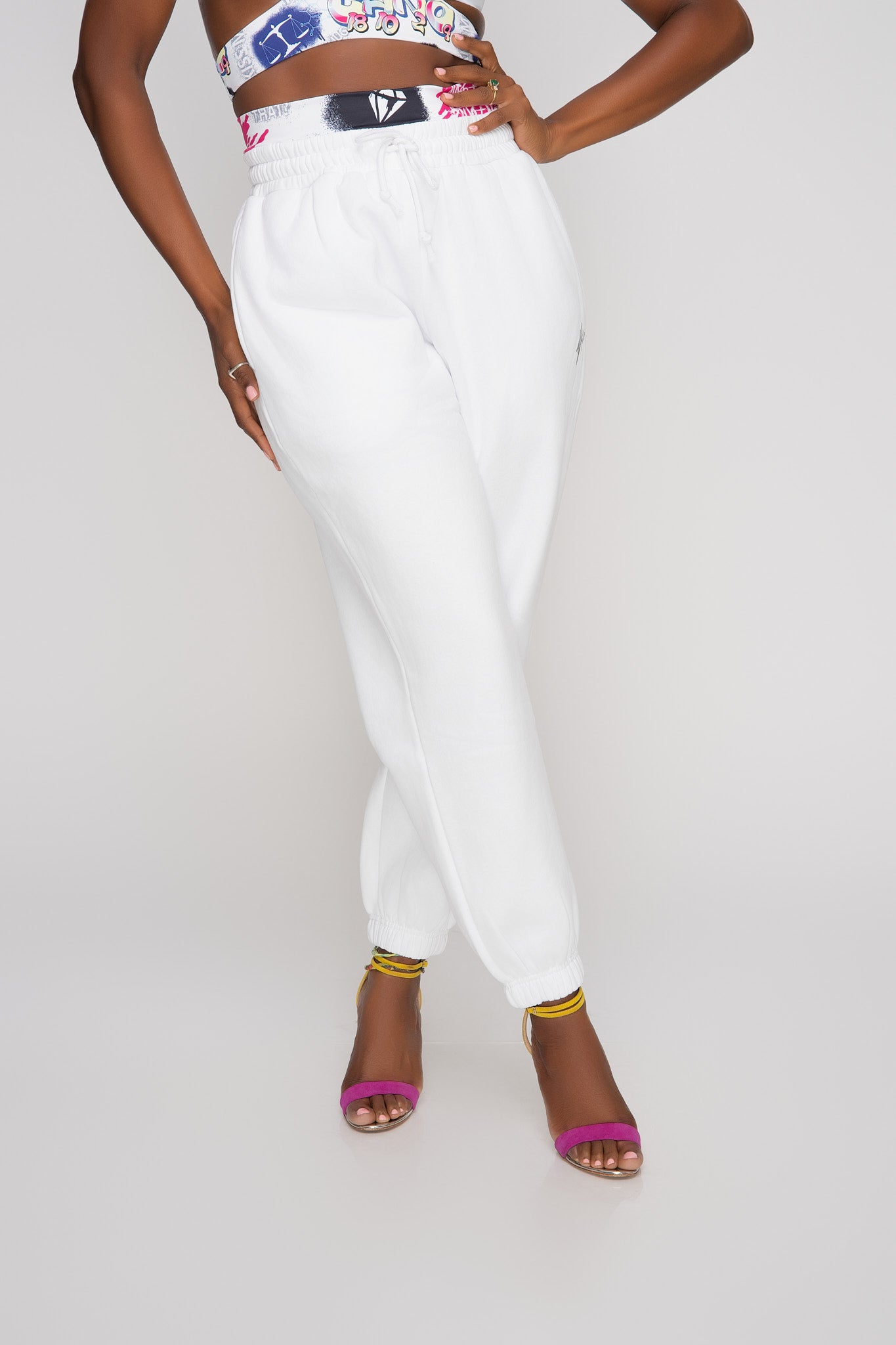 Sweatpants w/ Exposed Graffiti Band