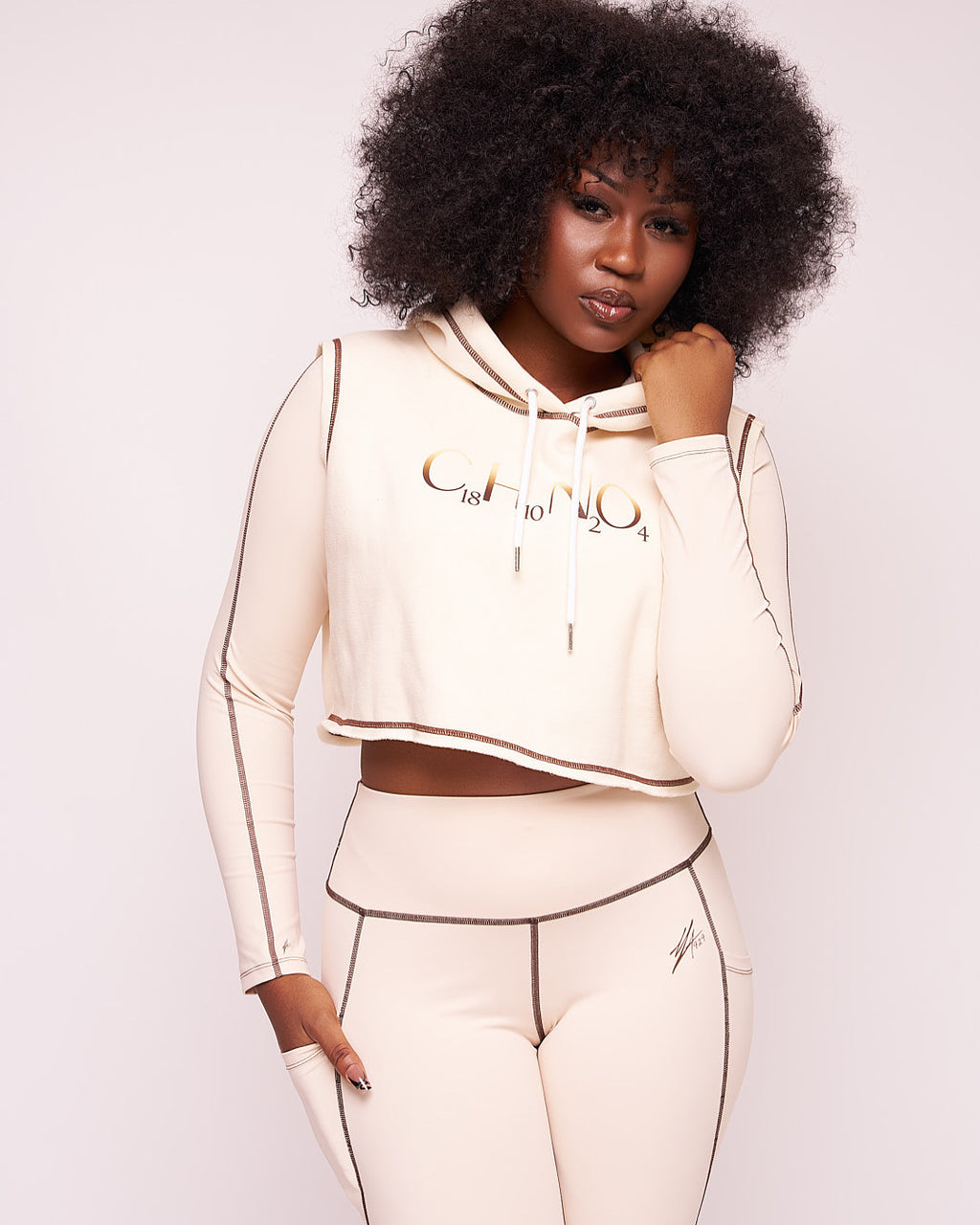 Carbon Chain Crop Hoodie