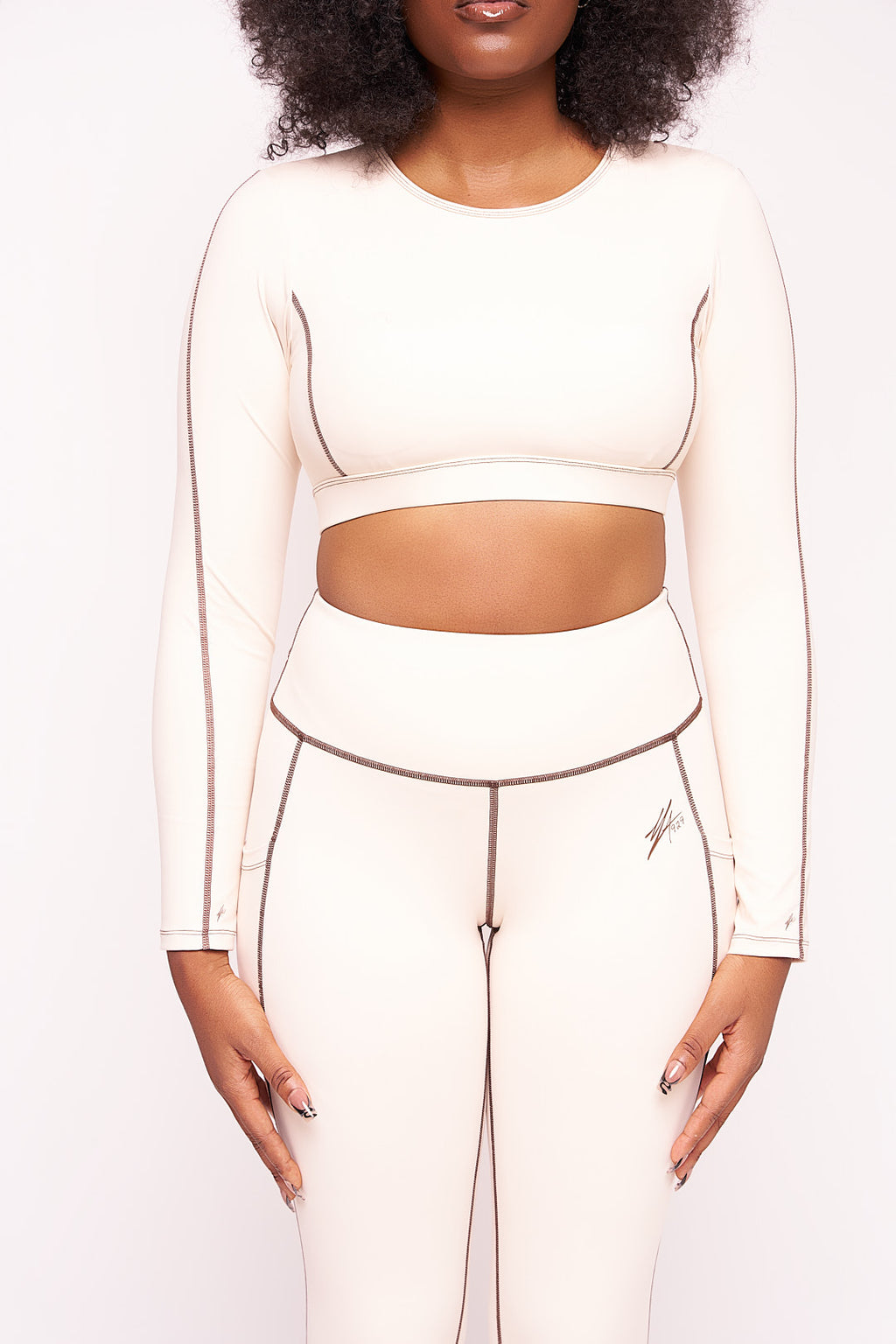 Contrast Stitch High Waist Leggings