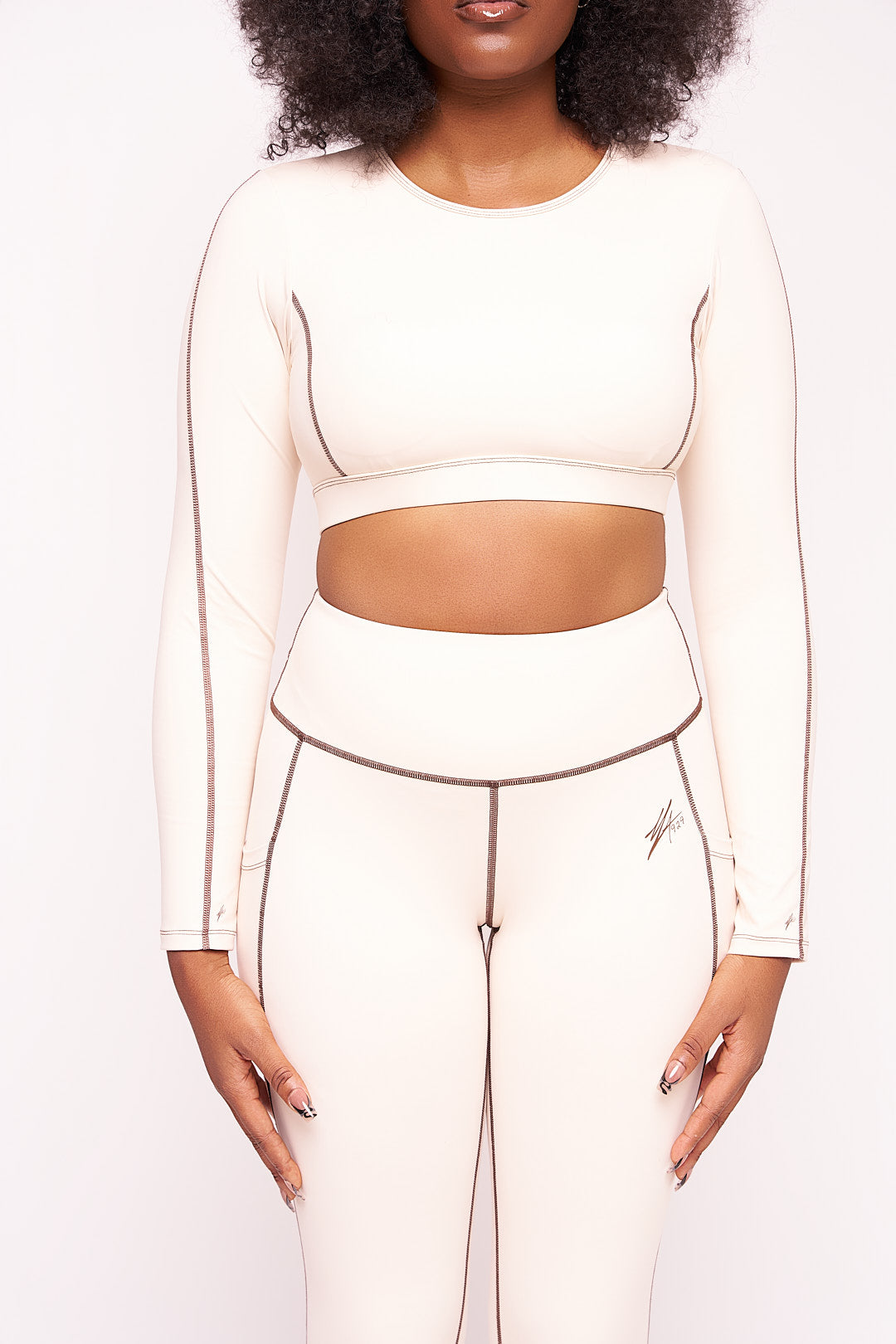 Contrast Stitch High Waist Leggings