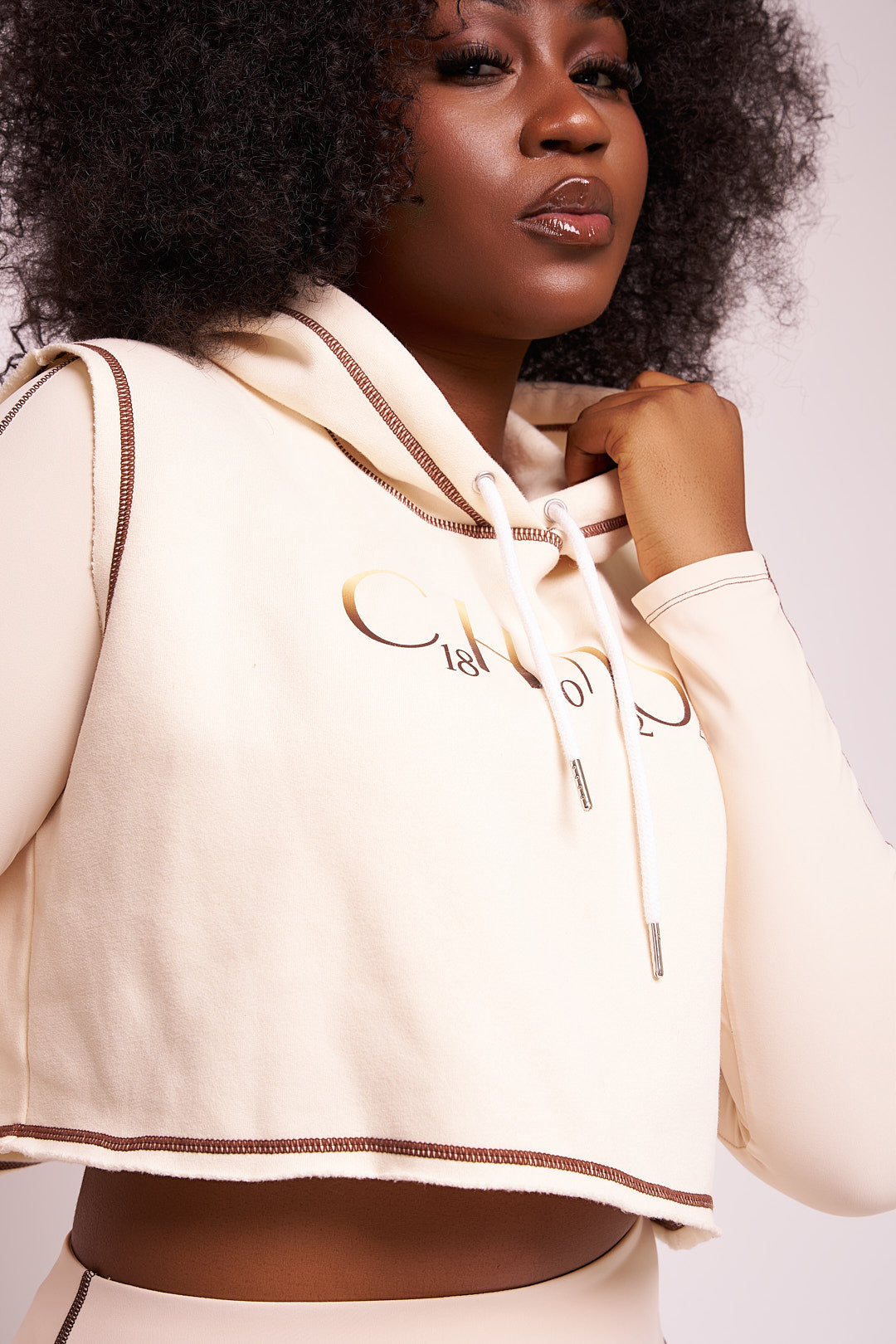 Carbon Chain Crop Hoodie