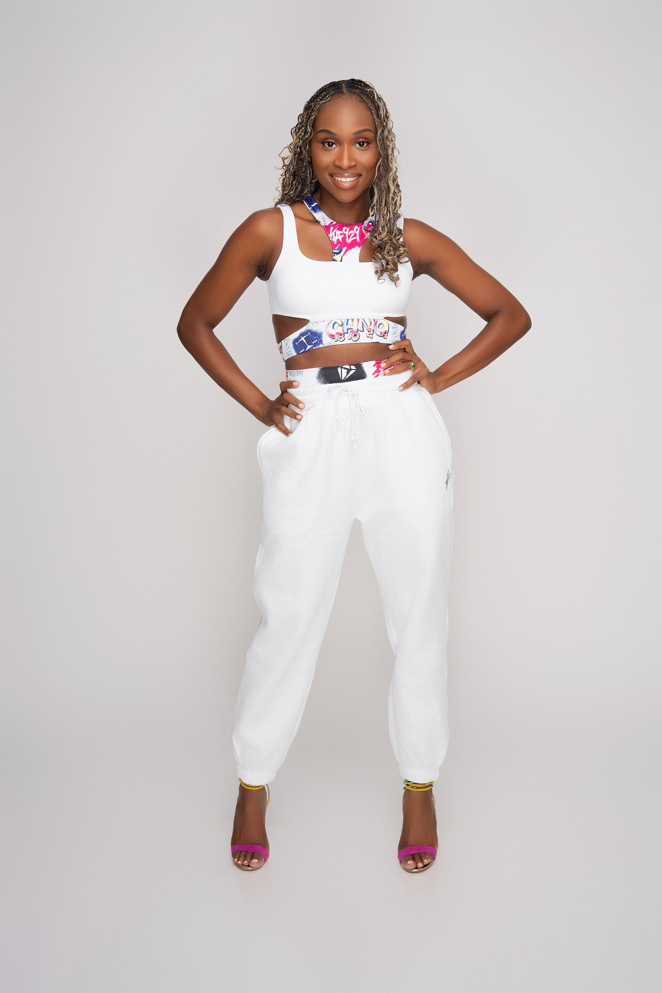 Sweatpants w/ Exposed Graffiti Band