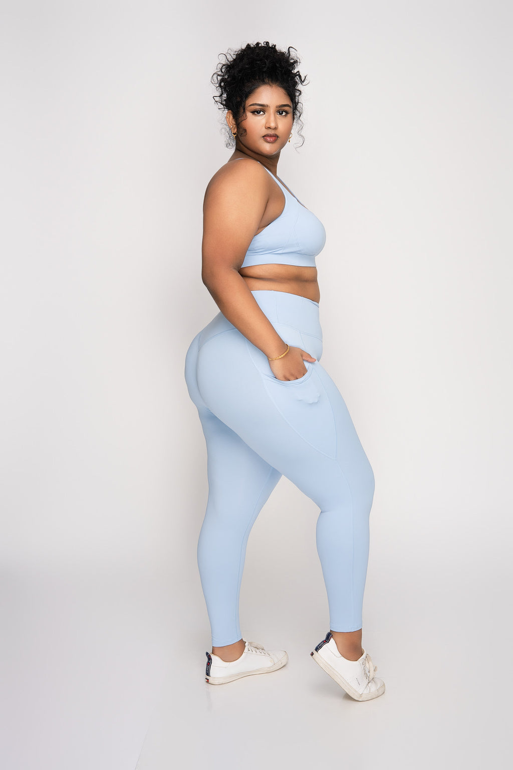 Powder Blue Design Leggings