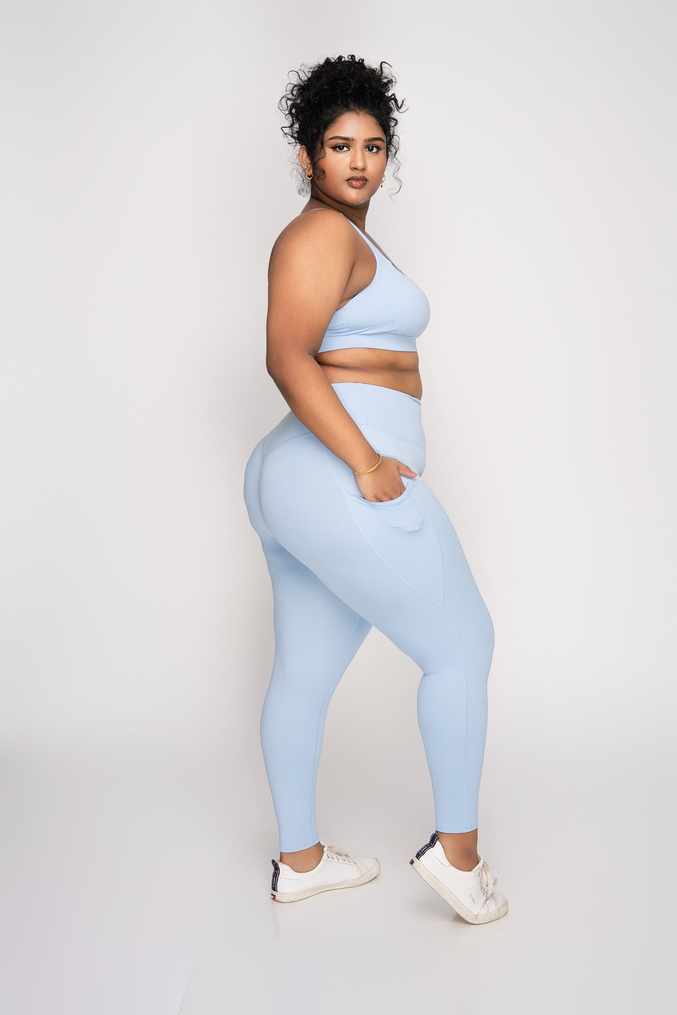 Powder Blue Design Leggings