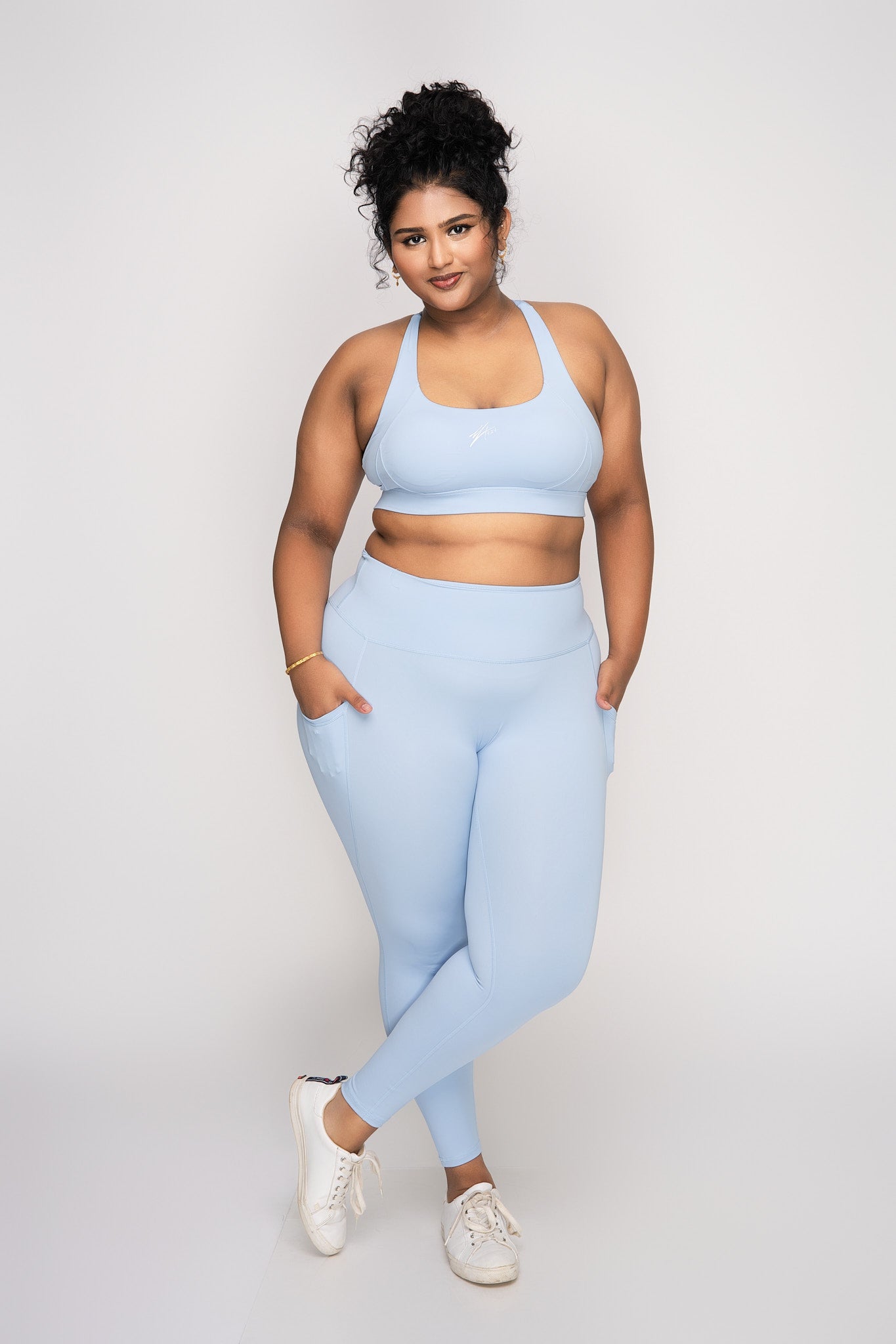 Powder Blue Design Leggings