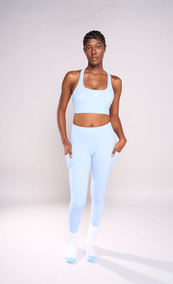 Powder Blue Design Leggings